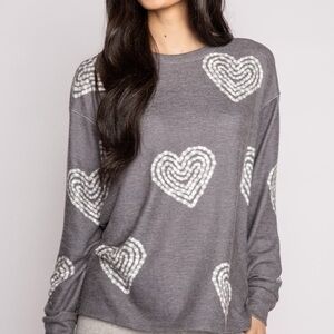 PJSalvage Bless Heart L/S Gray Top Size Large